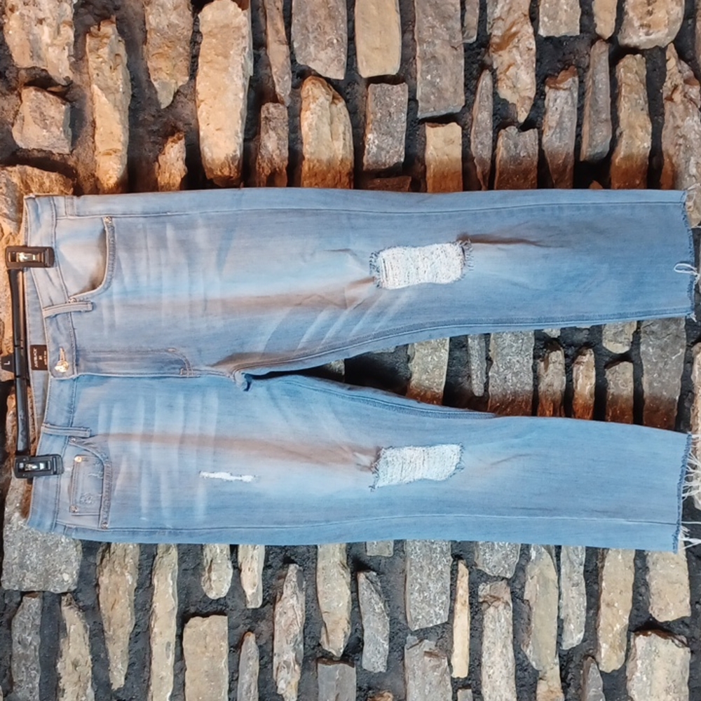 Just Black jeans factory distressed raw hem